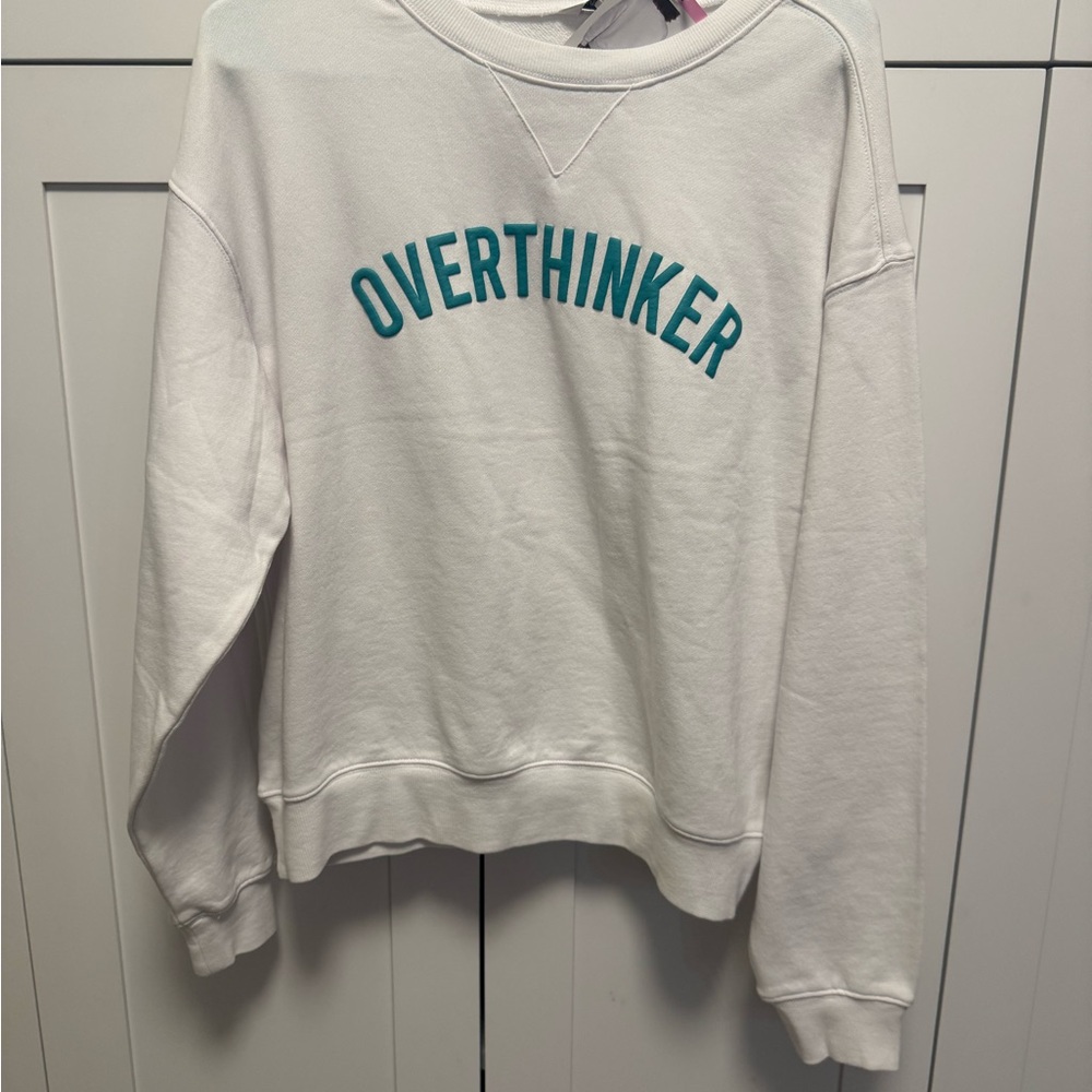 NWT women’s size Small Wildfox White Sweatshirt with Teal Graphic